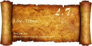 Löv Tibor névjegykártya
